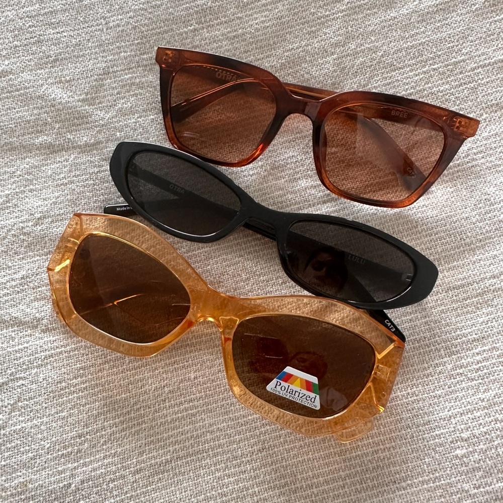 Chic Sunglasses Trio - Black, Brown, Gold
